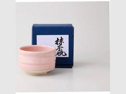 Awasaka Pink Sakura Shino Matcha Bowl