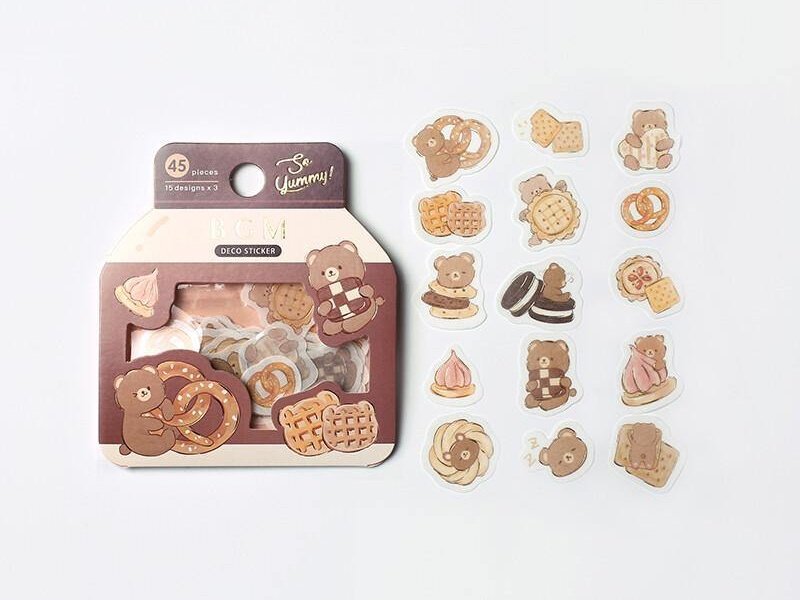 BGM Bear Cookies Deco Stickers pcs