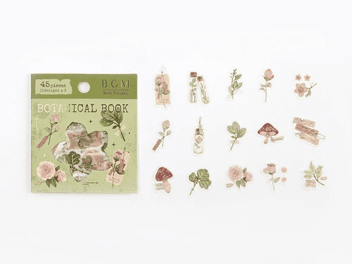 BGM Foiled Botanical Picture Book Sticker pc