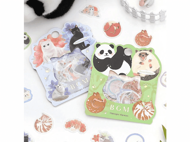BGM Foiled Circular Animal Sticker pc