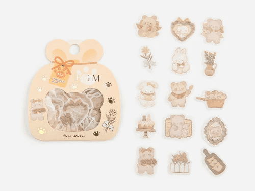 BGM Foiled Teddy Bear Sticker pc