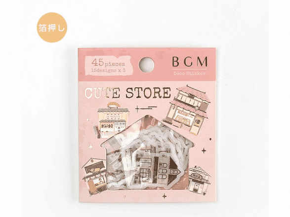 BGM Foiled Vintage Shops Sticker pc