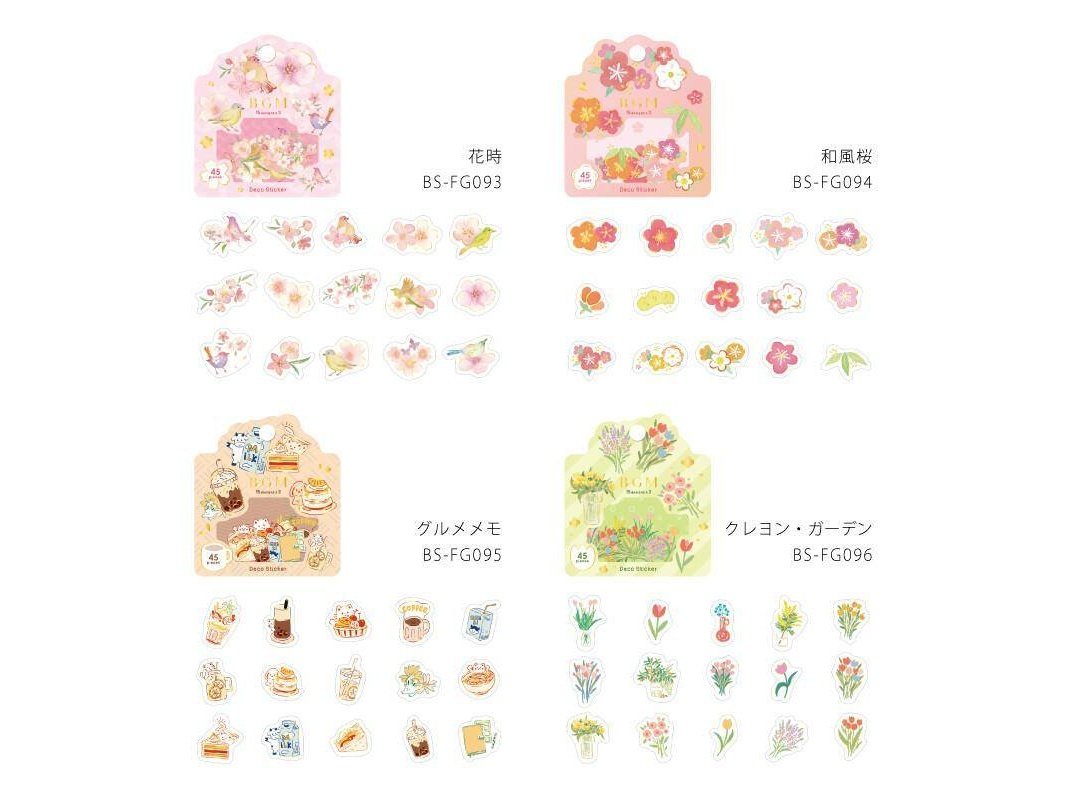 BGM Japanese SAKURA Deco Stickers pcs