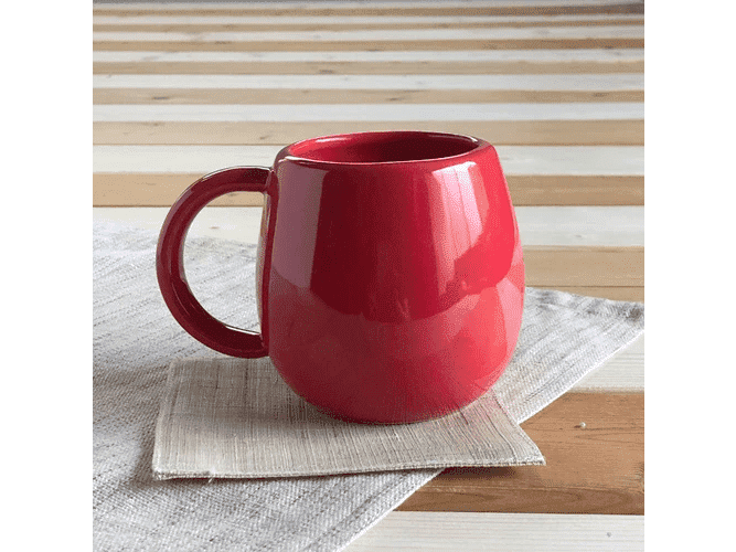 Dream Crusher - 11oz Colored Rim and Handle Coffee Mug, Red 