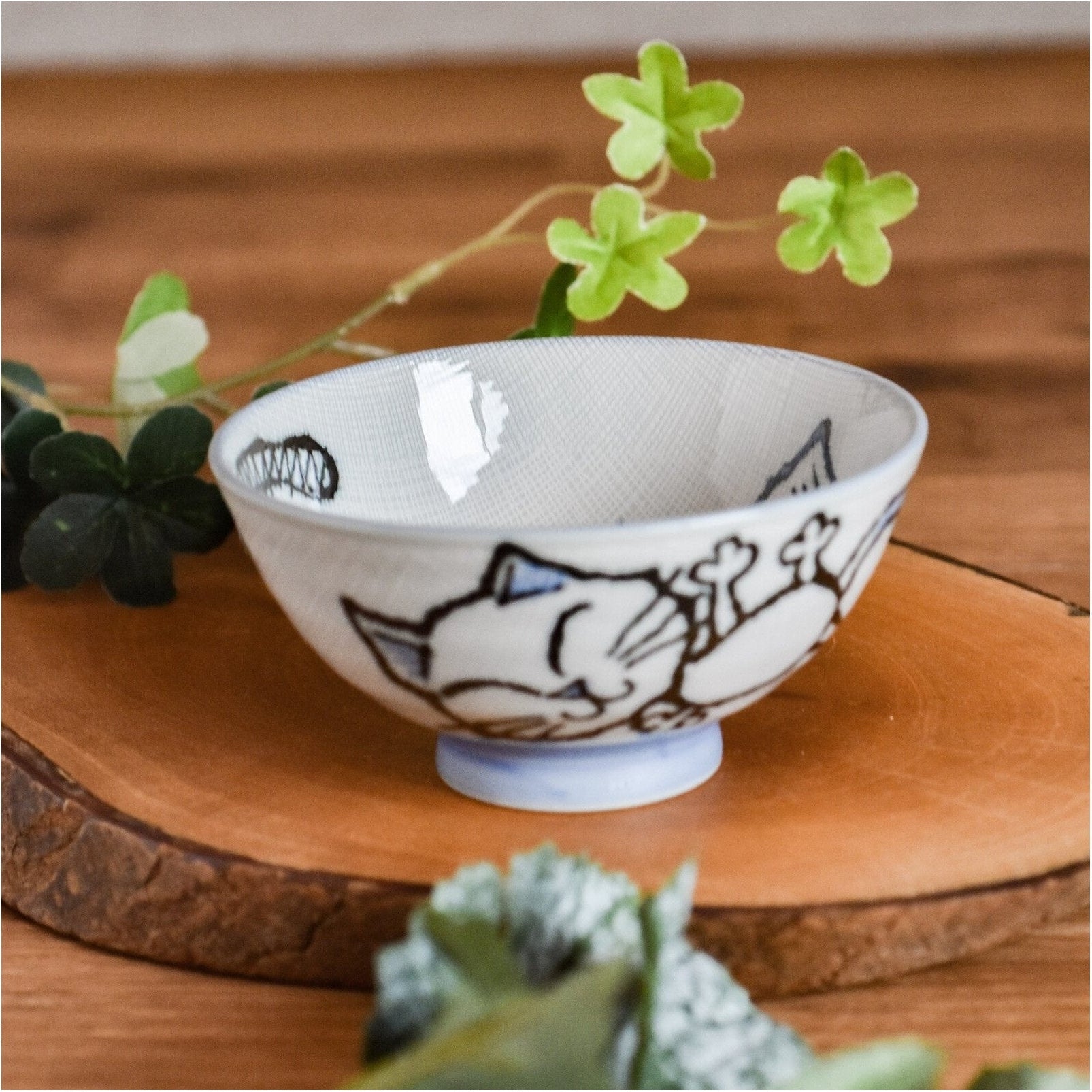 Blue Cat Rice Bowl 10.6D 5.1H