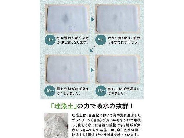 CB Japan Diatomaceous Earth Soft Bath Mat Gray