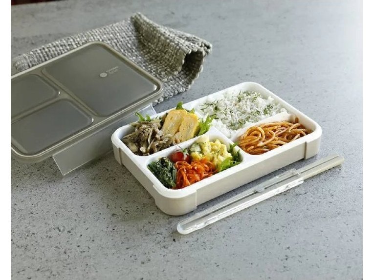 CB Japan Foodman Thin Lunch Box 800ml Clear Navy