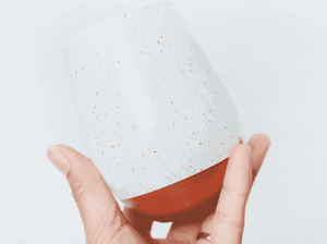 CHIPS glass SPLASH -white orange-