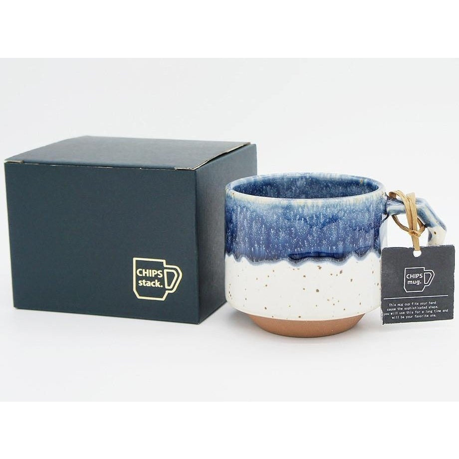 Chips Stack Mug Premium White-Navy Drop 280ml