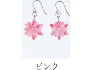 Corazon Noren Acrylic Hooked Pierced Earrings Sakura Pink