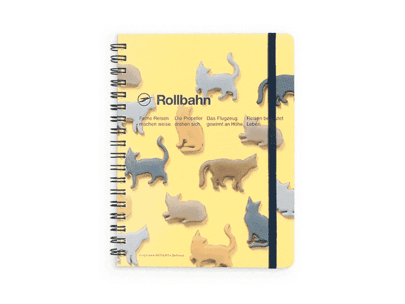 Delfonics &#39;ANTOLPO&#39; Rollbahn Spiral Bound Notebook Grid Large Light Yellow