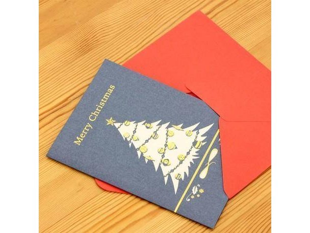 Gakken Gold Foil Pop Xmas Tree Christmas Card