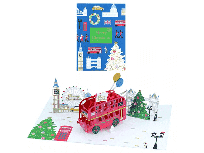 Gakken London Bus Pop Christmas Card
