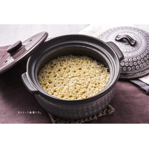 Ginpo Classic Mishima 3 Go Rice Cooker Donabe Clay Pot 1.7L