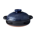 Ginpo Kikka Donabe Japanese Clay Pot 28cm 2.7L Blue Chrysanthemum Size 9