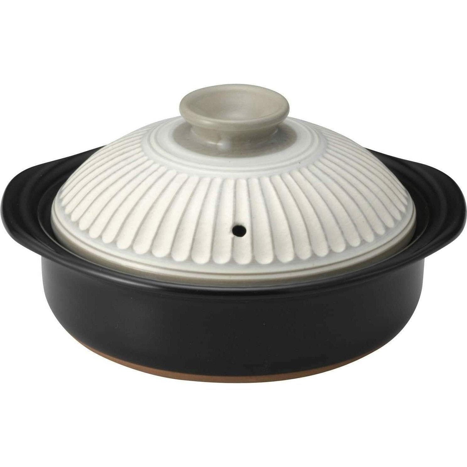 Ginpo Kikka Donabe Japanese Clay Pot 28cm 2.7L White Chrysanthemum Size 9