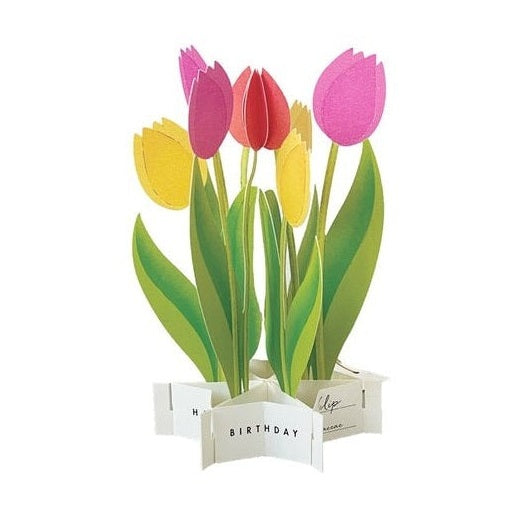 Greeting Life Birthday Blooming Flower Tulip Pop-Up Card