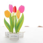 Greeting Life Birthday Blooming Flower Tulip Pop-Up Card