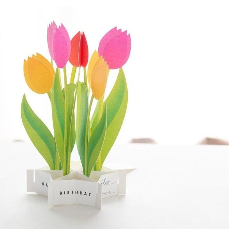 Greeting Life Birthday Blooming Flower Tulip Pop-Up Card