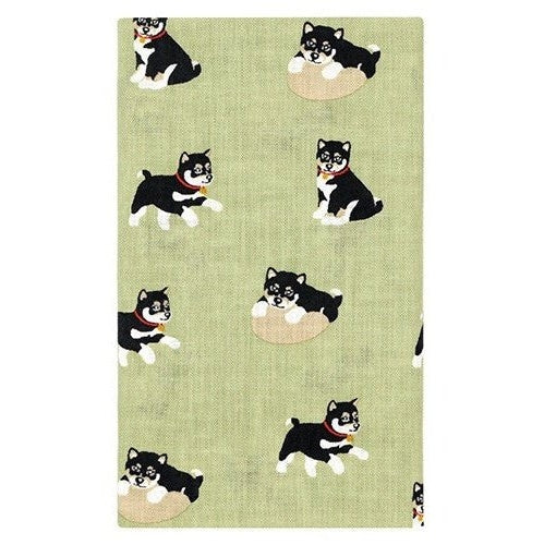 Hamamonyo Black MameShiba Dog Tenugui Hand Towel