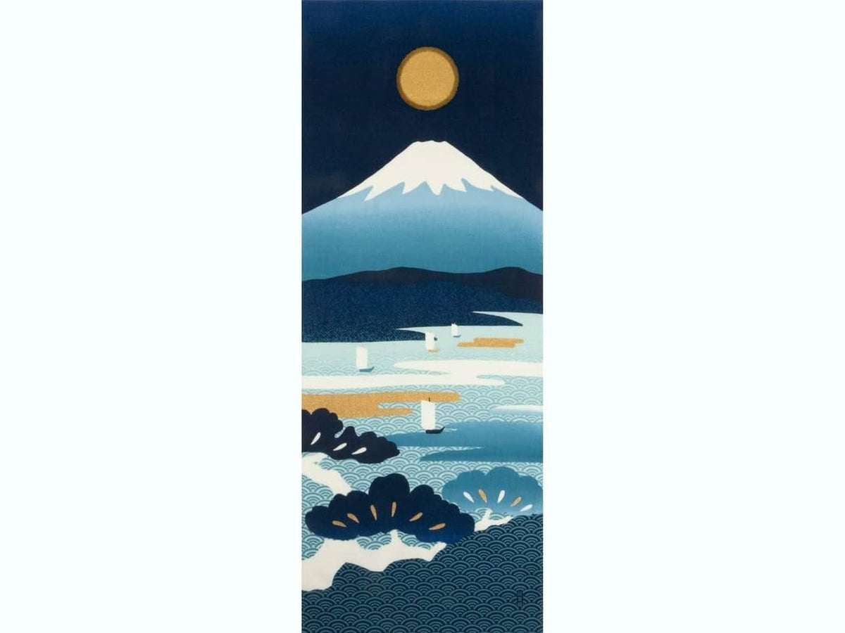 Hamamonyo Blue Mt Fuji Tenugui Art 34x90