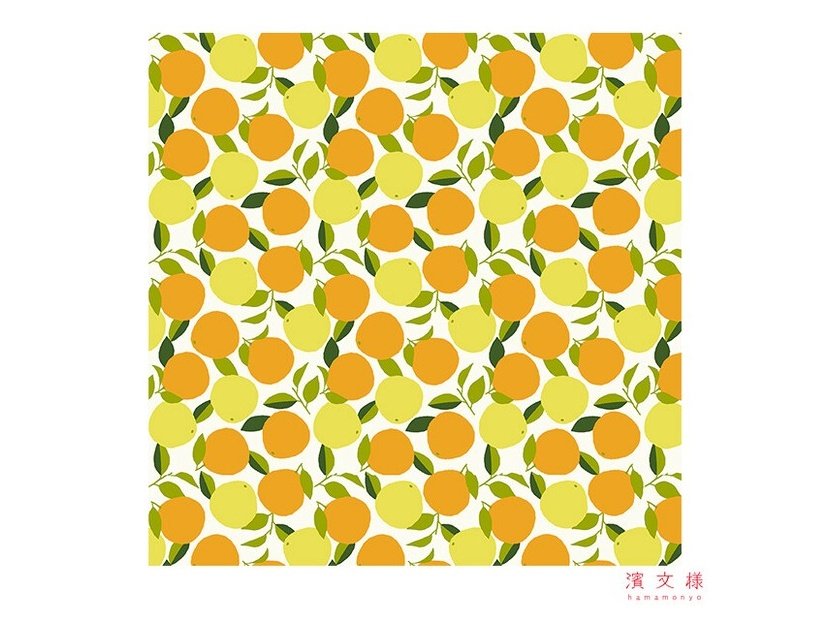 Hamamonyo Citrus Leaf Furoshiki Wrapping Cloth 90x90
