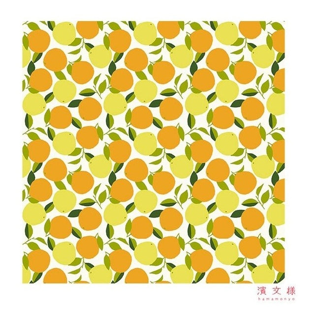 Hamamonyo Citrus Leaf Furoshiki Wrapping Cloth 90x90