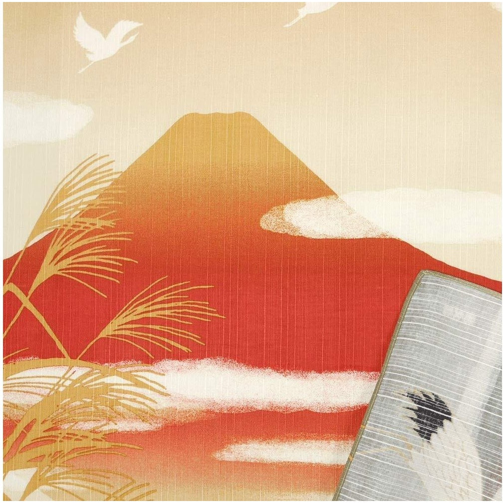 Hamamonyo Cranes and Akane Fuji Furoshiki Wrapping Cloth 50x50