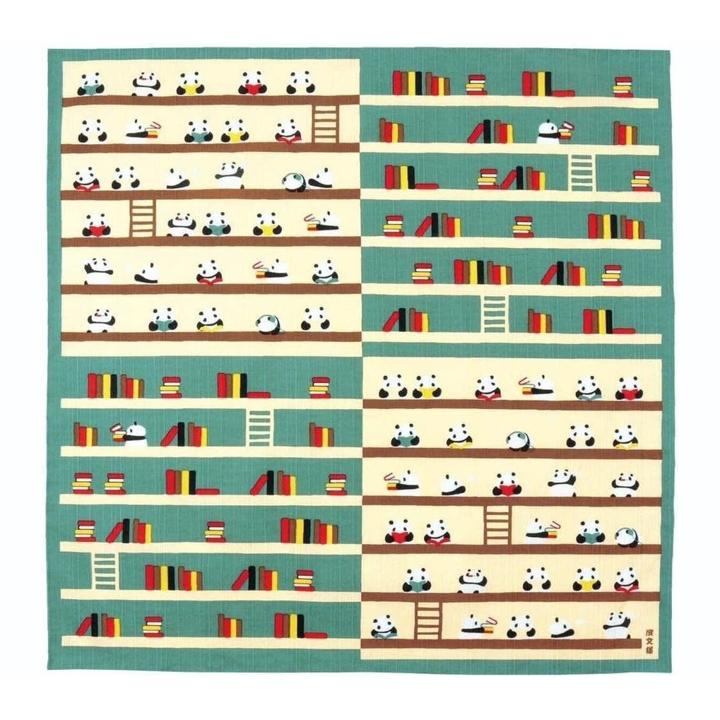 Hamamonyo Panda's Library Furoshiki Wrapping Cloth 50x50