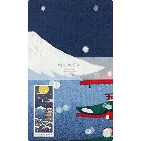Hamamonyo Snowy Mt Fuji Tenugui Art 34x90