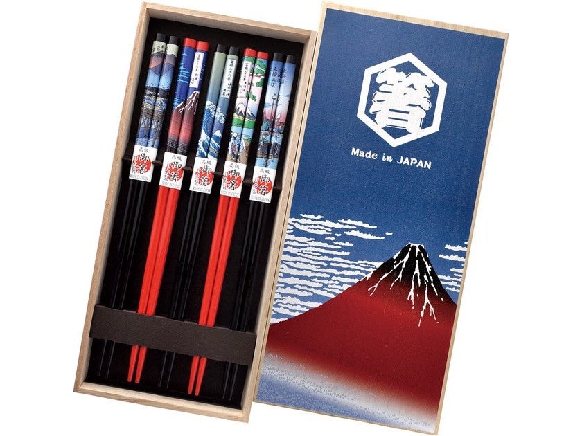 Hashi Ukiyo-e Chopstick Wood Box 5P Set