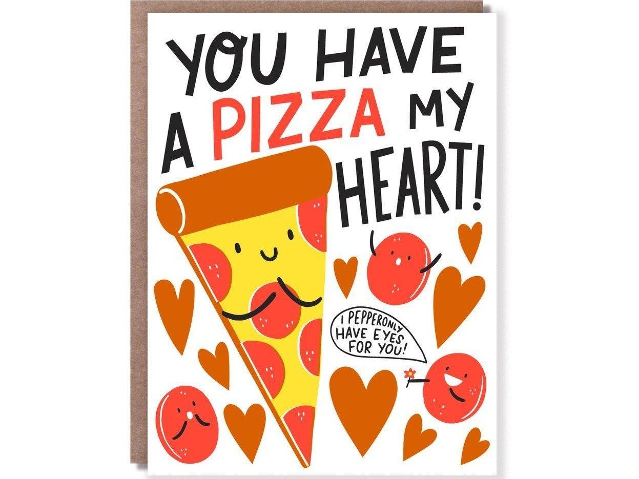 Hello Lucky Single Card Pizza Heart