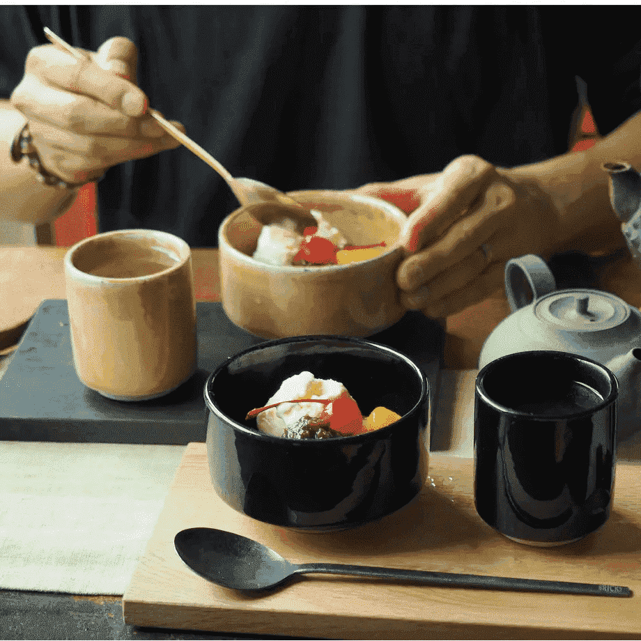 Heuge MATCHA BOWL SETOGURO -black-