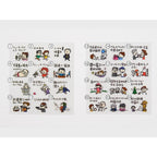 Hobonichi transparent stickers sheet with cartoon illustrations of fun work alternatives