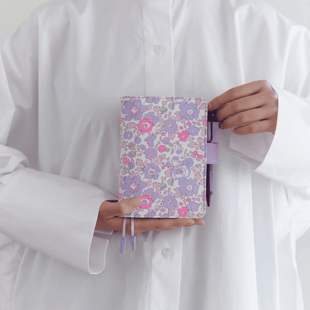 Hobonichi Techo 2023 A6 Planner Set Liberty Fabrics: Betsy Neon Purple