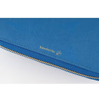 Blue Mare Hobonichi cover close-up with gold zipper and textured polyurethane finish