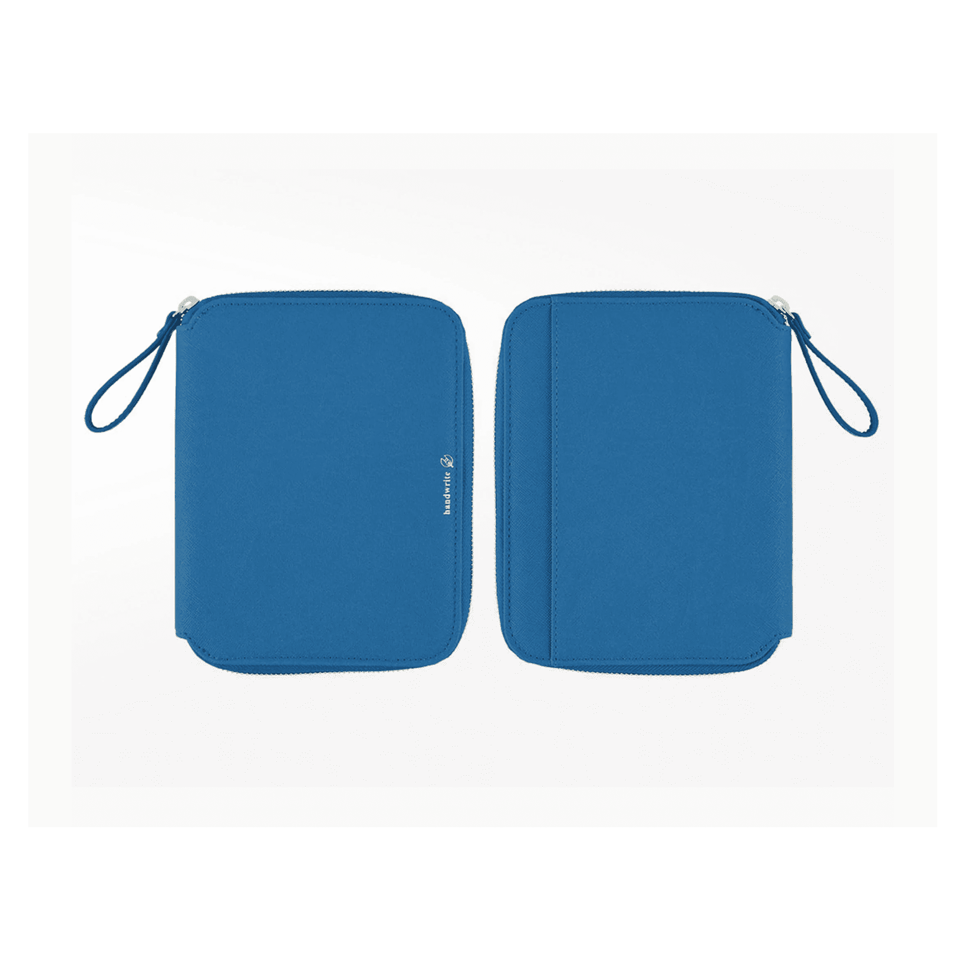 Hobonichi Techo 2023 A6 planner cover in Mare blue with zipper and wrist strap