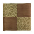 Top-down view brown Ikehiko Goemon checkerboard rush grass cushion white background