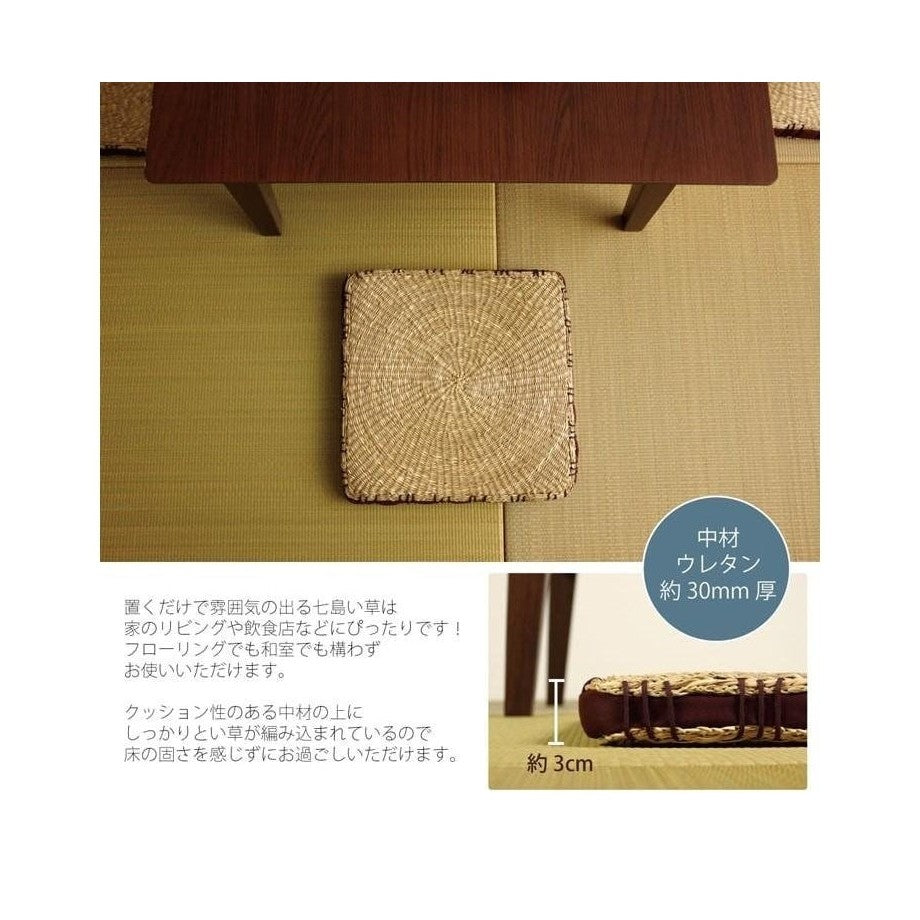 Ikehiko Igusa Coast Square Seat Cushion 40x40cm
