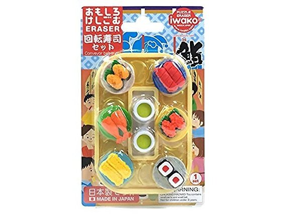 Iwako Kaiten Sushi Erasers Set