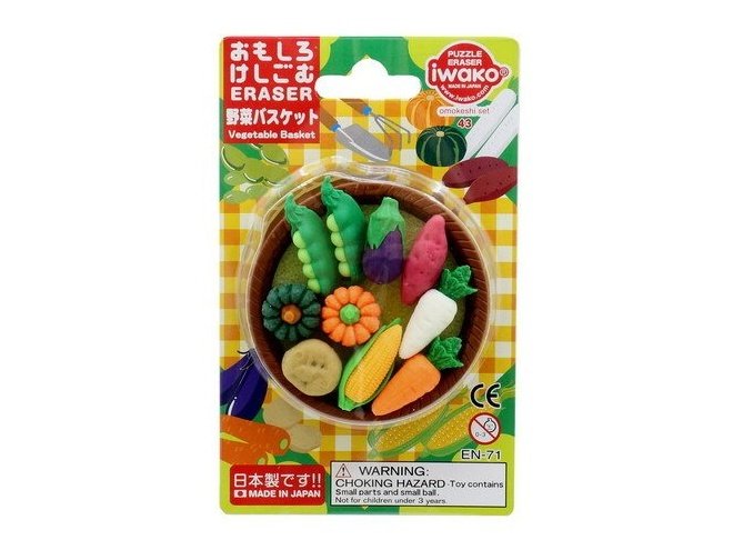 Iwako Vegetable Basket Erasers Set