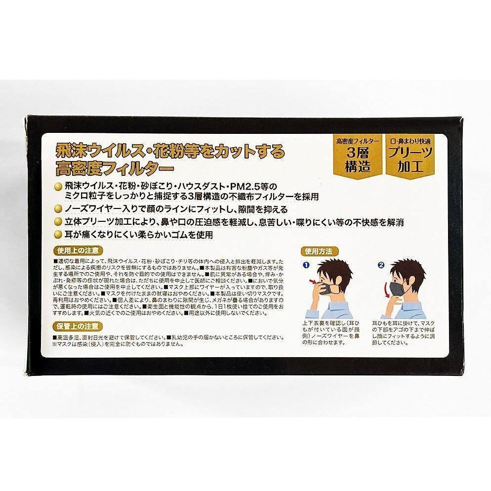 JANE Non-woven Cloth Black Mask Individually Wrapped 40 Pcs