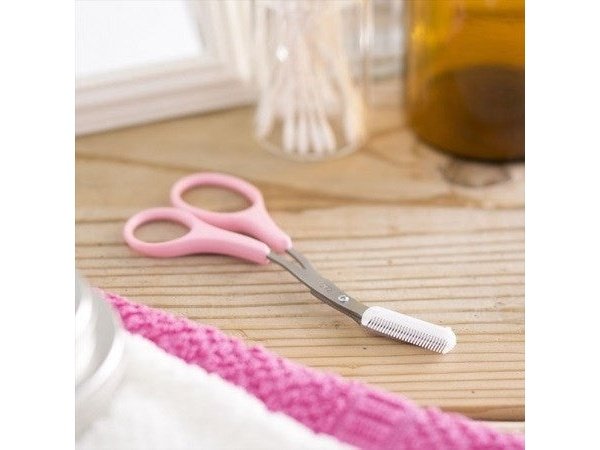 Kai 9 Eyebrows Comb Scissors 0809 KQ 0809comb with eyebrows scissors Pink Make