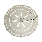 Top view Kai adjustable stainless steel drop lid with scalloped edge