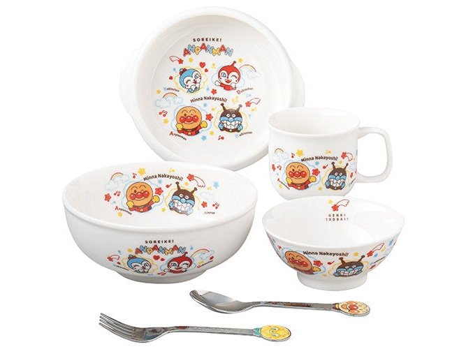 Kanesho Anpanman Kids Tableware 6pc Gift Set