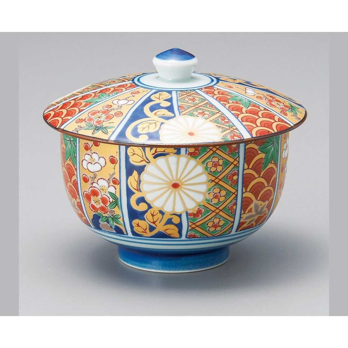 Kinsai Imari yaki Yunomi Tea Cup with Lid 200ml