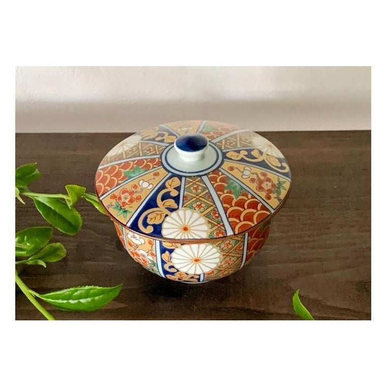 Kinsai Imari yaki Yunomi Tea Cup with Lid 200ml