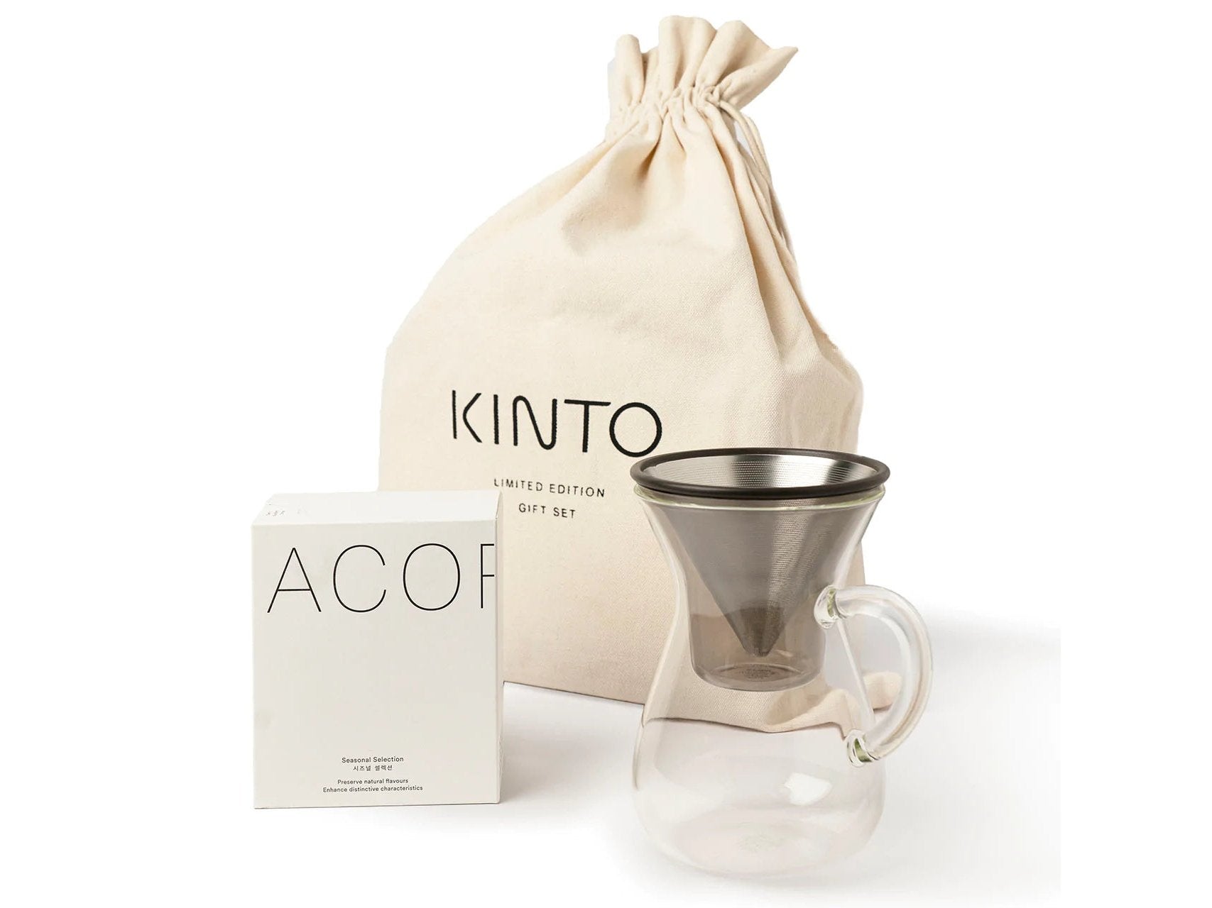 Kinto Gift Set Coffee Carafe Brew Set & Yukro Filtered Coffee 250g