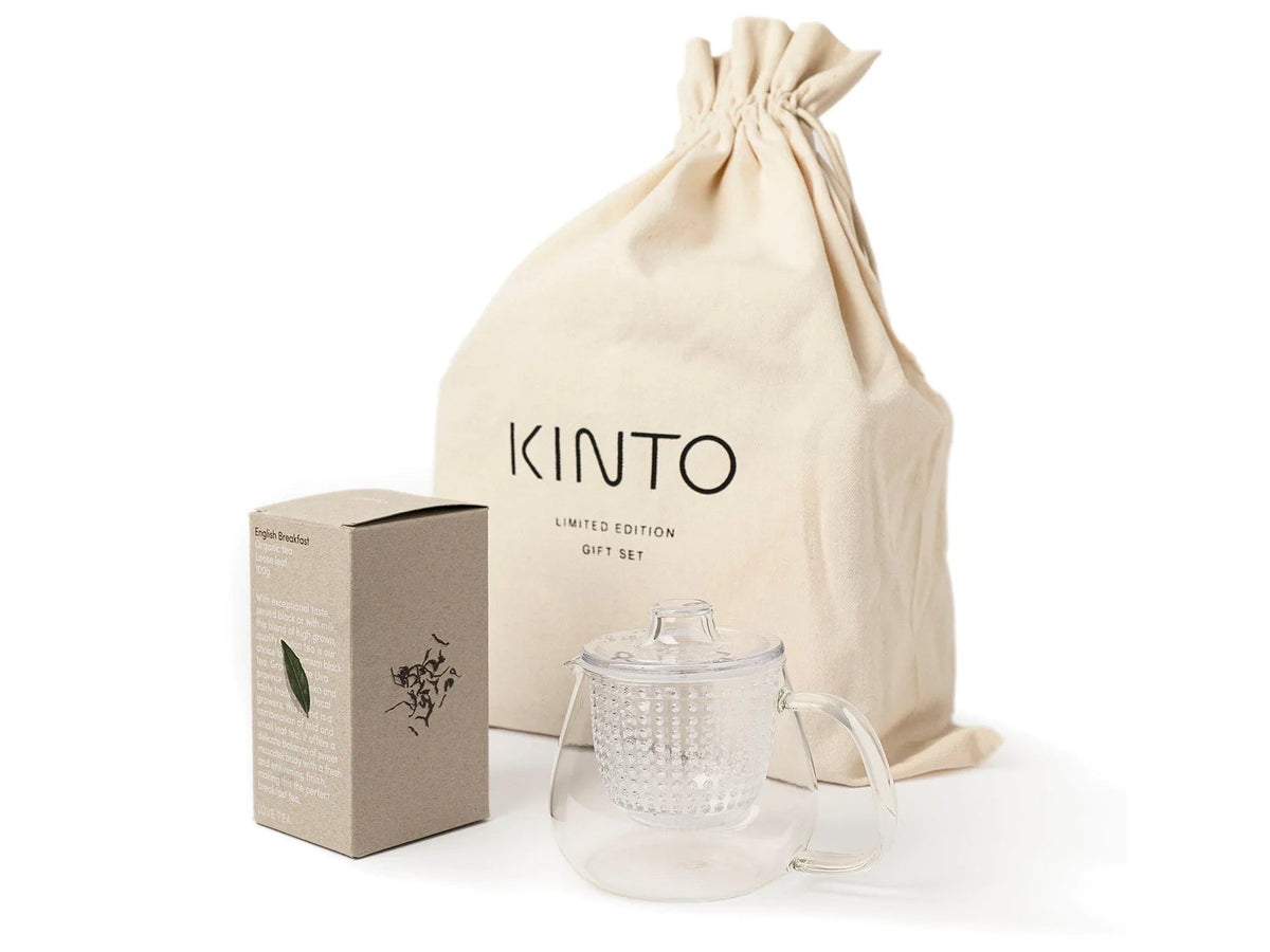 Kinto Gift Set Unitea Teapot &amp; Love Tea English Breakfast Loose Leaf 100g