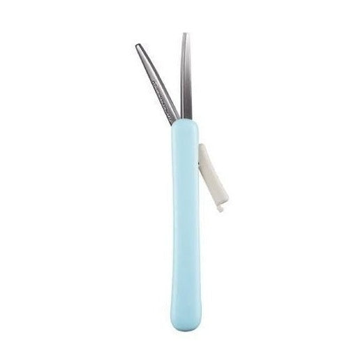 Kokuyo Saxa Poche Aqua light blue capless portable scissors with metallic blades